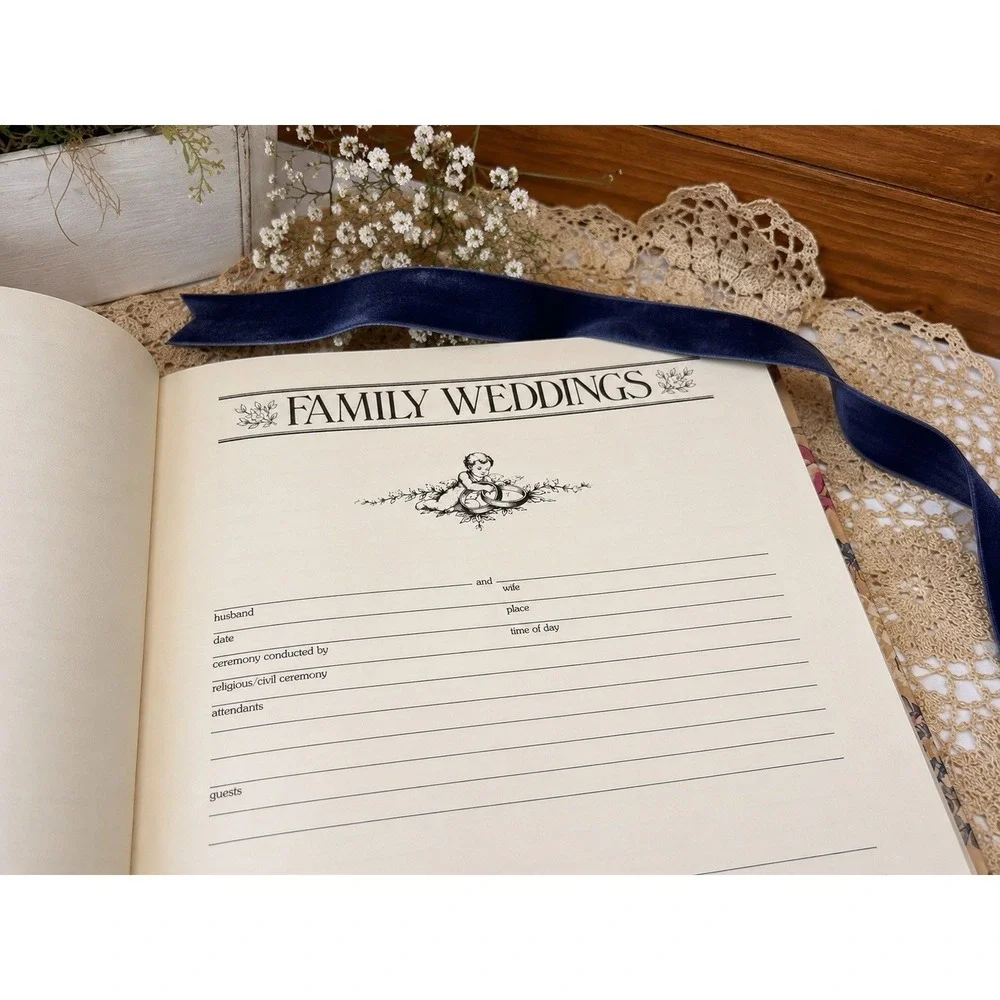 Heirloom Floral Family History Book vintage Genealogy Keepsake - Picture 4 of 8